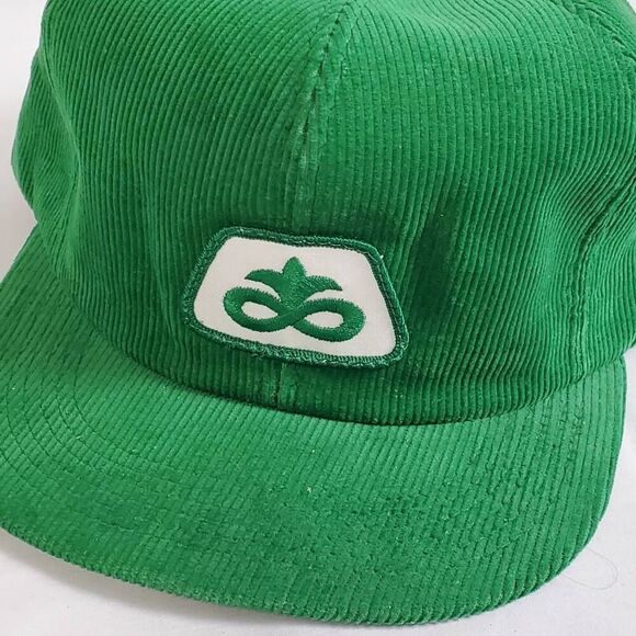 Vintage Pioneer Seed Corn Corduroy Hat Green Snapback Cap Old Logo Patch USA Far - Picture 2 of 6